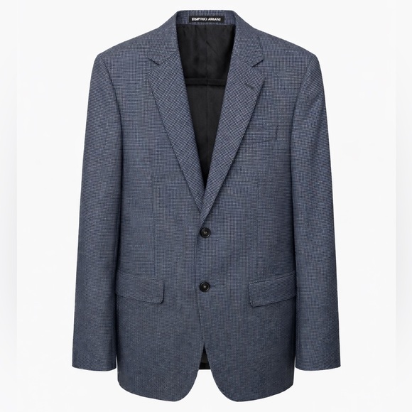 Emporio Armani G Line Wool Houndstooth Suit Jacket